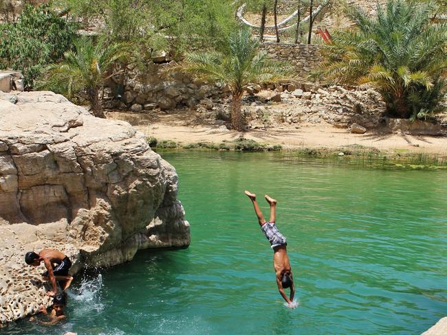 Taking the plunge. Picture: Prasad Pillai