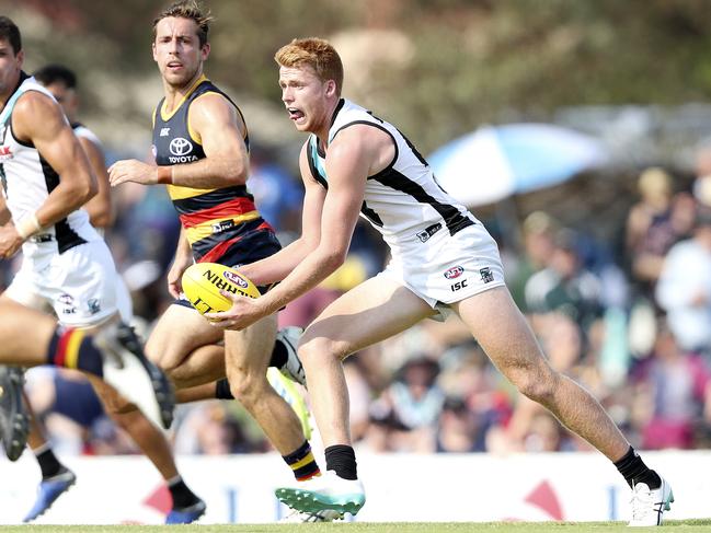 Big-bodied Port Adelaide midfielder Willem Drew in action. Picture: Sarah Reed