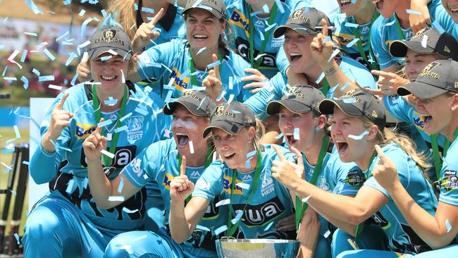 Winners are grinners! The Heat are this year’s defending champions. Picture: Getty