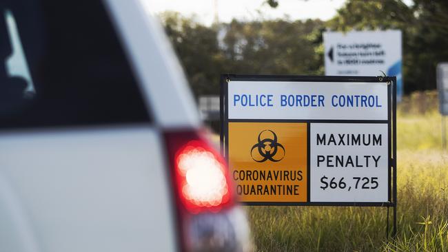 Queensland border - Traffic on the Gold Coast Highway at the police checkpoint in Coolangatta. Picture: NIGEL HALLETT