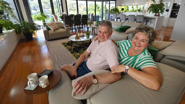 Doug and Jan Carroll in the home they are selling in the sought-after suburb of Hamilton, Brisbane. Picture: Lyndon Mechielsen