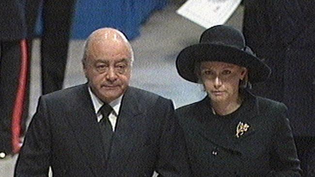 Mohamed Al Fayed at the funeral of Princess Diana.