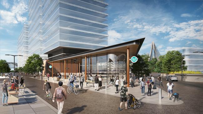 Supplied Artist Impressions of Sydney Metro WEST stations. The Bays Station