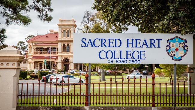 A student at Sacred Heart College’s senior campus as Somerton Park has been diagnosed with coronavirus. Picture: Matt Turner