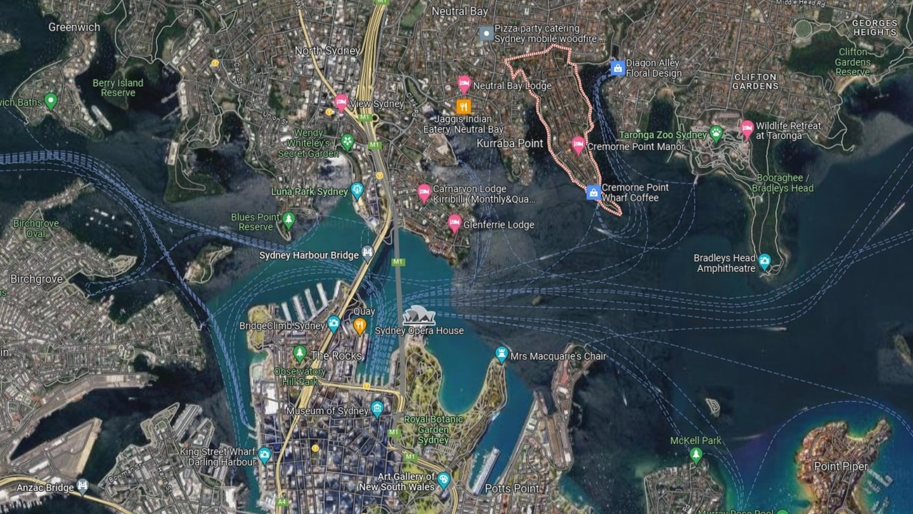 Cremorne Point is located on Sydney's lower north shore. Picture: Google