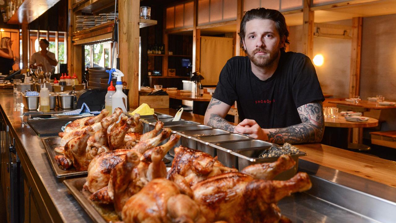 Head chef Tom Jack at Adelaide’s Shobosho, which had to temporarily close due to restrictions. Picture: Brenton Edwards