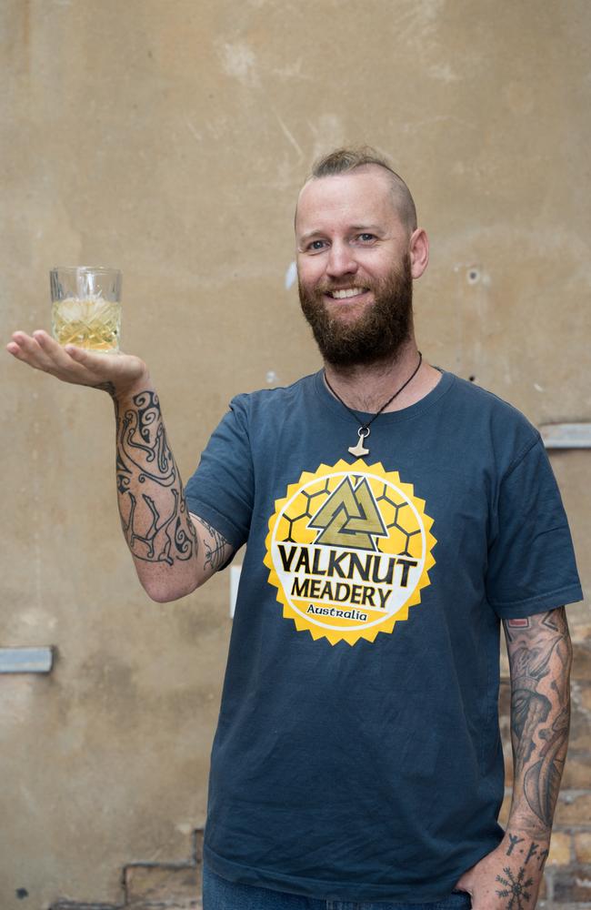 Matt Anderson has won multiple national awards for his Crows Nest mead, as the oldest alcohol in the world finds a growing niche market in Australia. Picture: Christine Schindler