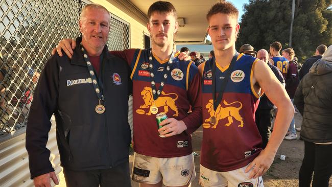 South Morang coach Gary Hall with sons Tye and Kain.