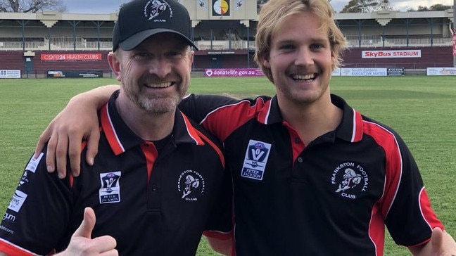 Frankston coach Danny Ryan and captain Josh Newman.