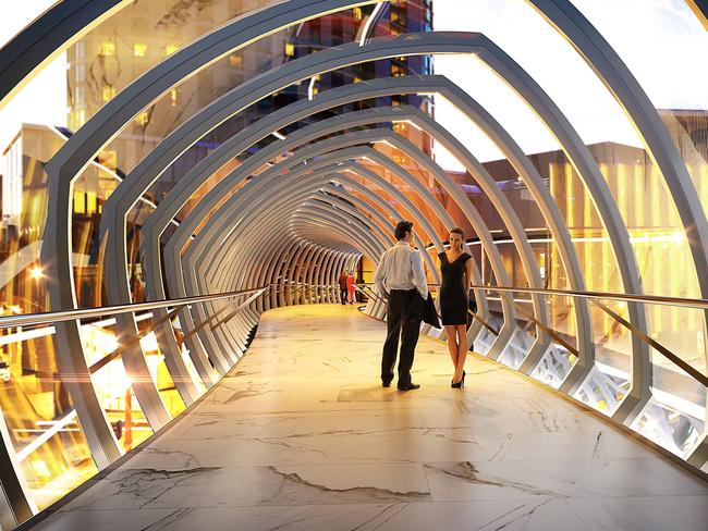 Inside the sky bridge.