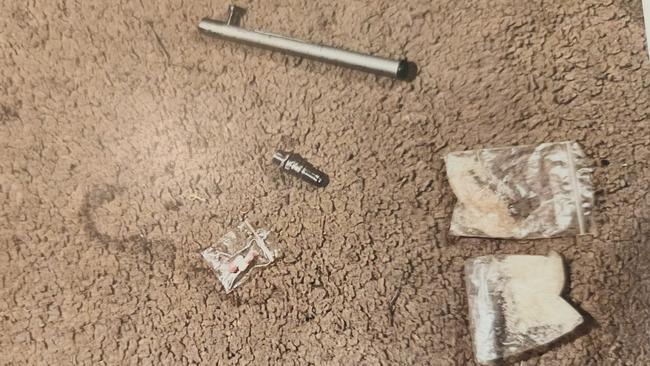 The methamphetamine and pen gun found during the raid. Photo: Courts SA