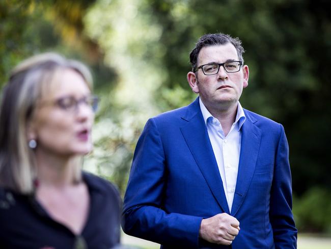 Daniel Andrews with Victoria Minister for Transport Infrastructure, Jacinta Allan. Picture: Nicole Cleary.