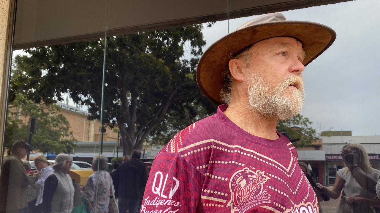 Bundaberg resident Simon Guest joined the protest on Tuesday to support locals' right to freedom of choice.