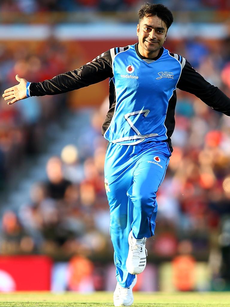 Rashid Khan of the Strikers — whatever he costs, it’s worth it, says Weatherald. Picture: Paul Kane/Getty