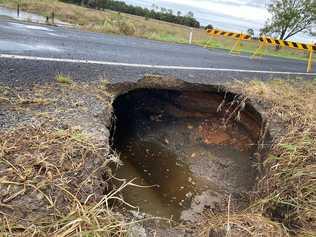 Floodwaters have caused major damage to roads around the region. Photo: Coraki SES.