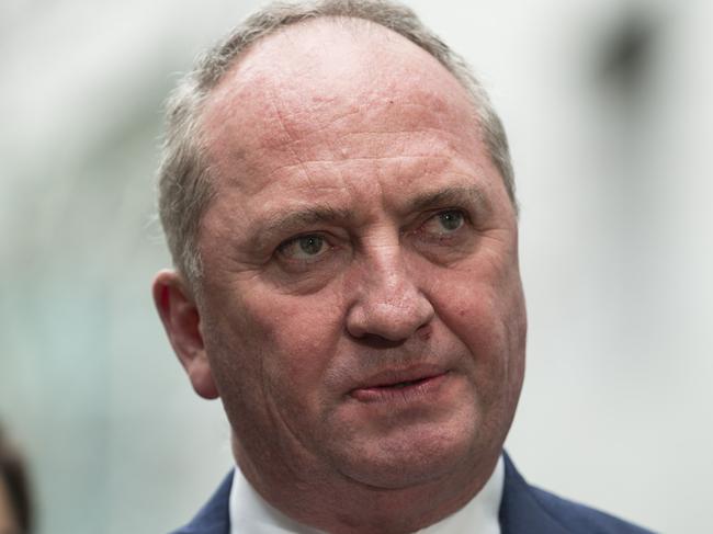 CANBERRA, AUSTRALIA - NewsWire Photos JUNE 21, 2021: Barnaby Joyce addresses the media at Parliament House in Canberra. Picture: NCA NewsWire / Martin Ollman