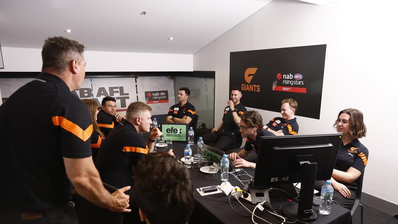 The Giants recruiter team ready for the AFL Draft. Picture: Darrian Traynor/AFL Photos/Getty Images)