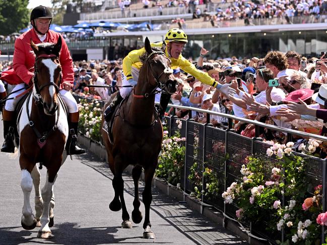 Jockey Mark Zahra elected to hop off last year’s winner Gold Trip in order to ride Without A Fight and became the first jockey since 1978/79 to win back to back Melbourne Cups on two different horses.