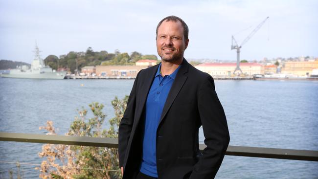 Chris Bosse at Mrs Macquarie Chair. The architect has a grand vision for Garden Island and the harbour. Picture: Christian Gilles