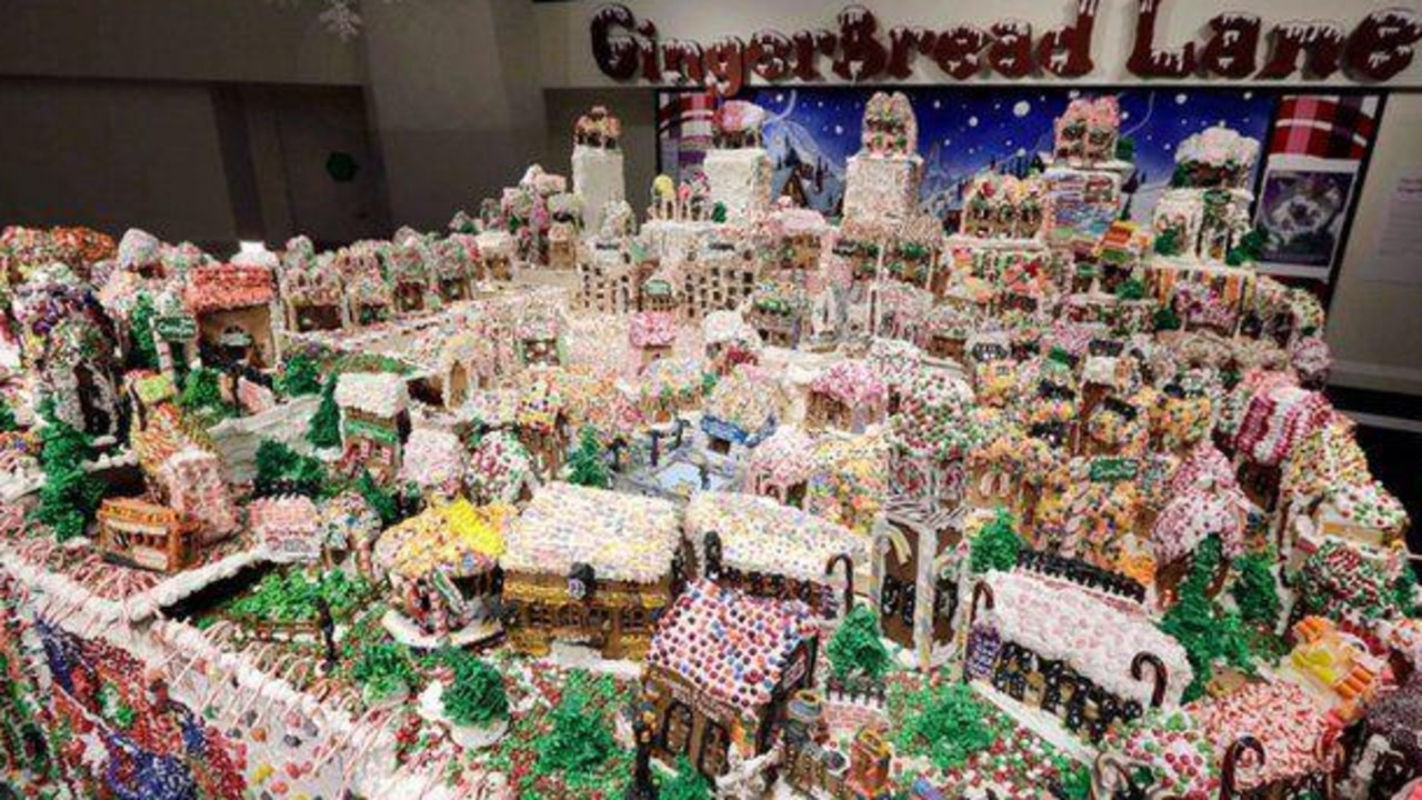 This display took the world record for the largest gingerbread village.