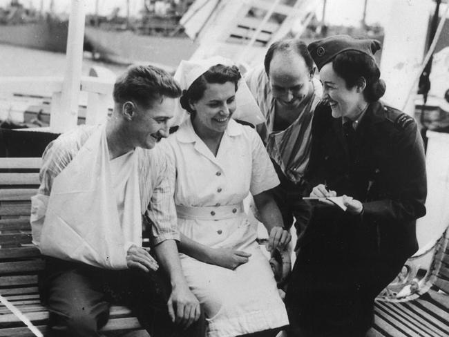 Sunday Telegraph and London Daily Mirror reporter Lorraine Stumm (right) was among female reporters who covered the Nazi war trials. Picture: Supplied