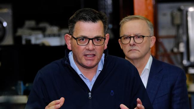 Victorian Premier Daniel Andrew with Prime Minister-elect Anthony Albanese earlier this month. Picture: Luis Enrique Ascui