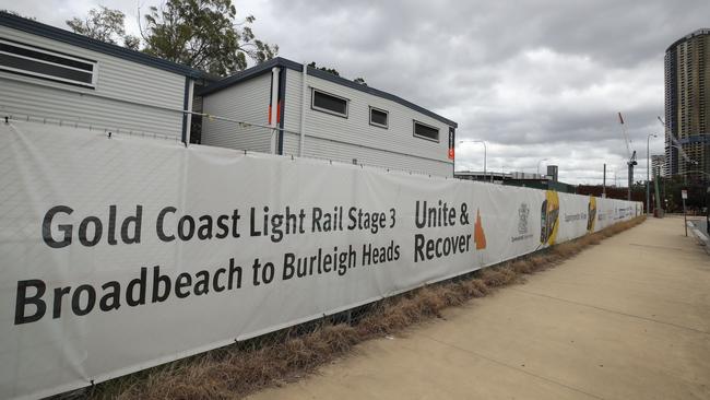 The site of the light rail work camp for next stage, just south of the Pacific Fair station. Picture: Glenn Hampson