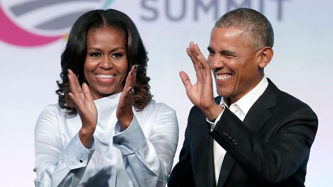 Michelle and Barack Obama.