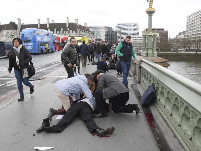 At least 11 people were mowed down by the vehicle on the bridge. Picture: Reuters