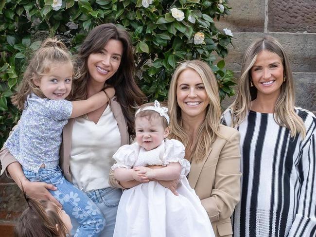 Lucy Graham, Joanna Burgess and Tori Carew at Tori's daughter’s baptism. Picture: Instagram