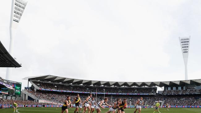 The AFL says it has no “final view” on whether Simonds Stadium could host a qualifying final. Picture: Getty Images