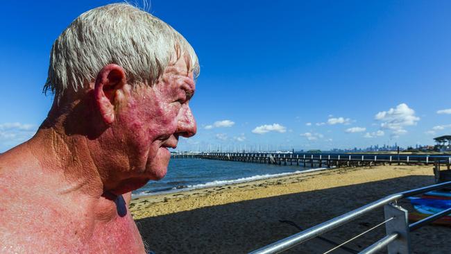 Keith Forbes has been taking an early-morning dip at Brighton every morning for the past 54 years. Picture: Valeriu Campan