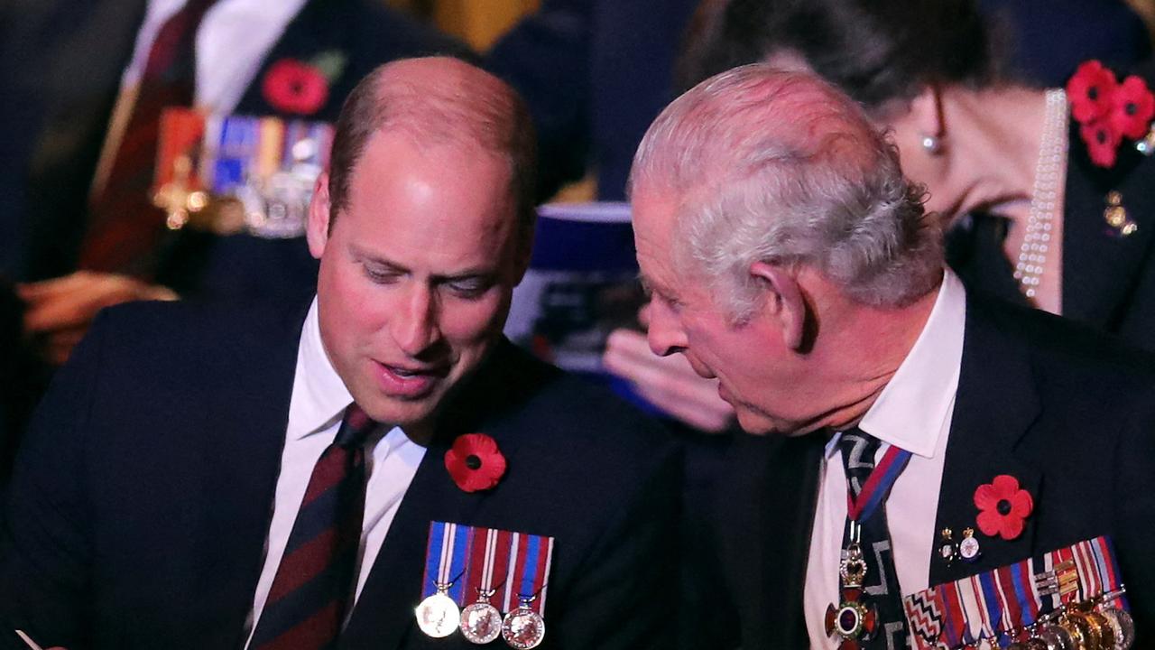 William and Charles appeared chummy at the Remembrance Day event. Picture: Chris Radburn/AFP