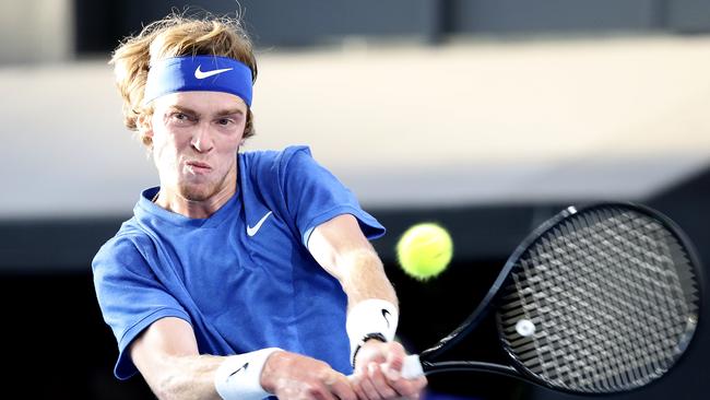 Russian Andrey Rublev won the men’s singles title at the 2020 Adelaide International. Picture: Sarah Reed