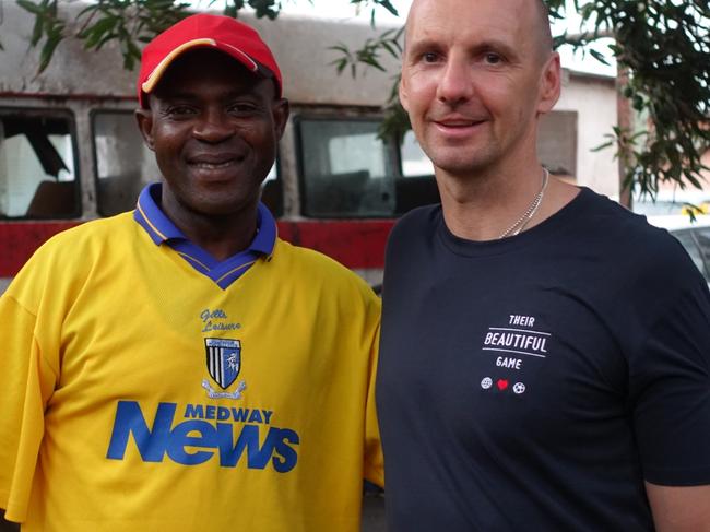 Image received for Pride of Australia Mosman Daily nominee David Oswell of Their Beautiful Game, November 2017. Details: Over the years, Their Beautiful Game has worked with many inspirational people – those who despite living poverty themselves, selflessly aim to ensure positive outcomes for the vulnerable in their communities. Billa Mahmud (pictured left) set up a school for homelessstreet children in Labadi, Ghana in 1997. Billa wanted somewhere safe for vulnerable street kids in his community to be able to go, eat, learn and play. The school began under a Mango tree as it was the best place to provide shade from the sun. Despite living in poverty himself, Billa made sure the kids had at least one meal each day so they didn't have to search for food. They were allowed to play football, but only if all their school work was finished first. As word of the school began to spread, more children wanted to attend, so Billa found bigger premises, which was of course, a bigger Mango tree. Over the years Billa became been responsible for putting 100s of children in Labadi through school, university and vocational training programs.