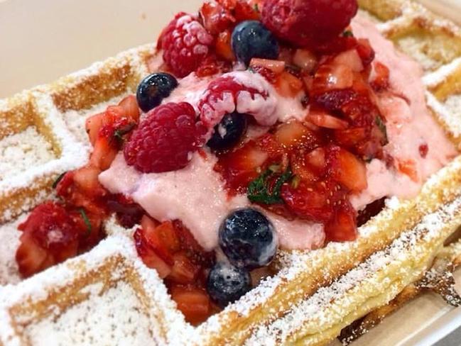 Fresh Strawberries, Blueberries, Raspberries and Yogurt and Strawberry panna cotta