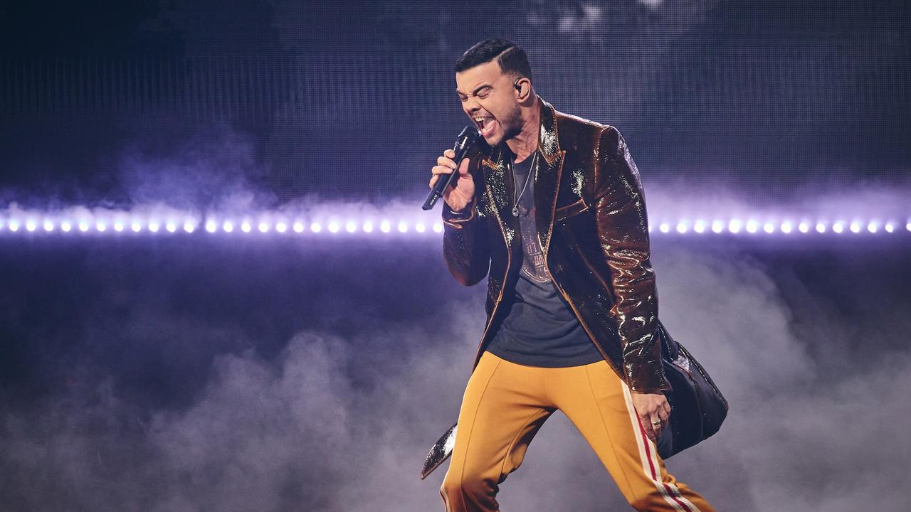 Guy Sebastian performs on stage at Sydney's ICC for his national T.R.U.T.H tour. Picture Glen Pokorny