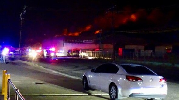 Fire rips through the Bishop St warehouse overnight