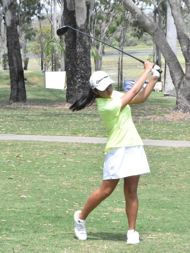 Brisbane's Aly Antonio (girls 13-14 years) in action at the US Kids Golf Foundation Australian Open at the Rockhampton Golf Club on September 27.