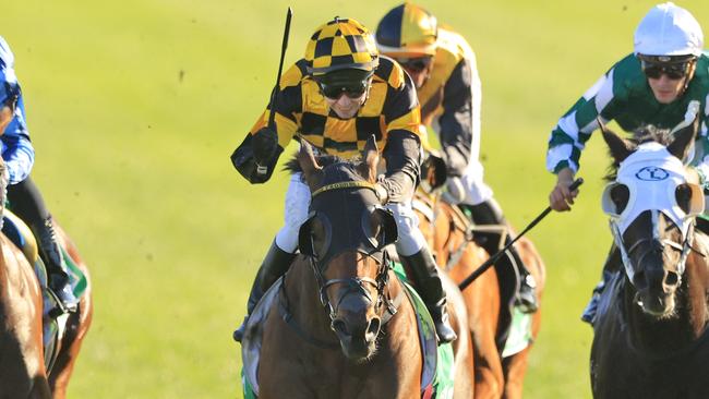 Kerrin McEvoy and Probabeel winning the Epsom Handicap earlier this month. Picture: Getty Images.