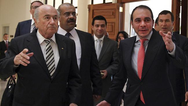 FIFA vice-president Prince Ali Bin al-Hussein (R) has signalled his plans to challenge Sepp Blatter.