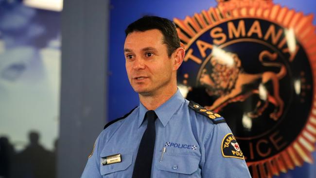 Tasmania Police Western District Acting Commander Nathan Johnston. Picture: Stephanie Dalton