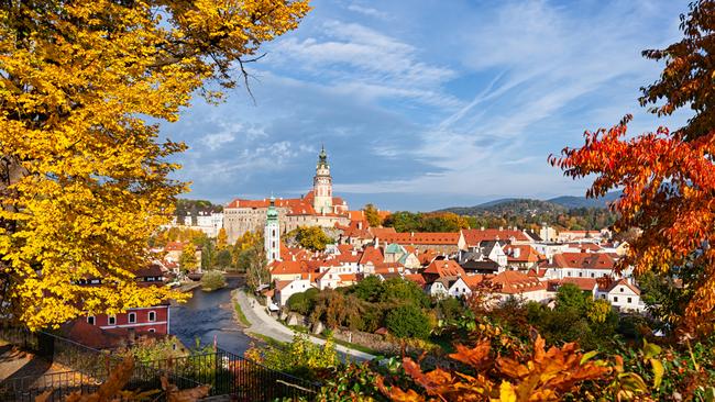 Cesky Krumlov in autumn.