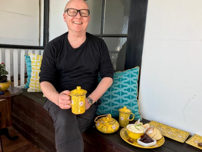 The Bronte Boutique Hotel owner Clint Marquet enjoying tea and scones. Picture: Jenifer Jagielski