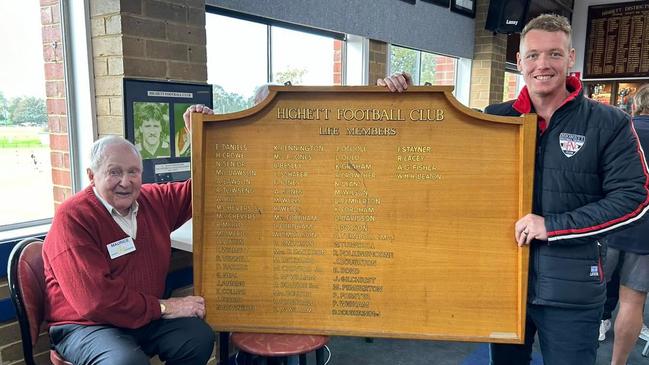 Maurice Chivers (left) was a player in the 1940s and was awarded life membership in the 1960s.