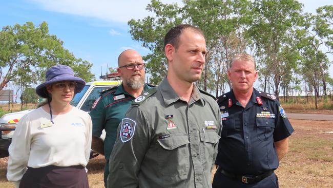 Bushfires NT assistant director Nathaniel Staniford, and left, Sally Cutter, urged Territorians to prepare ahead of cracker night.