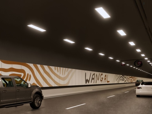 Concept photos of artwork inside the new Western Harbour Tunnel