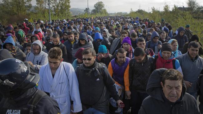 Migrants making the long journey from the Middle East to Europe.