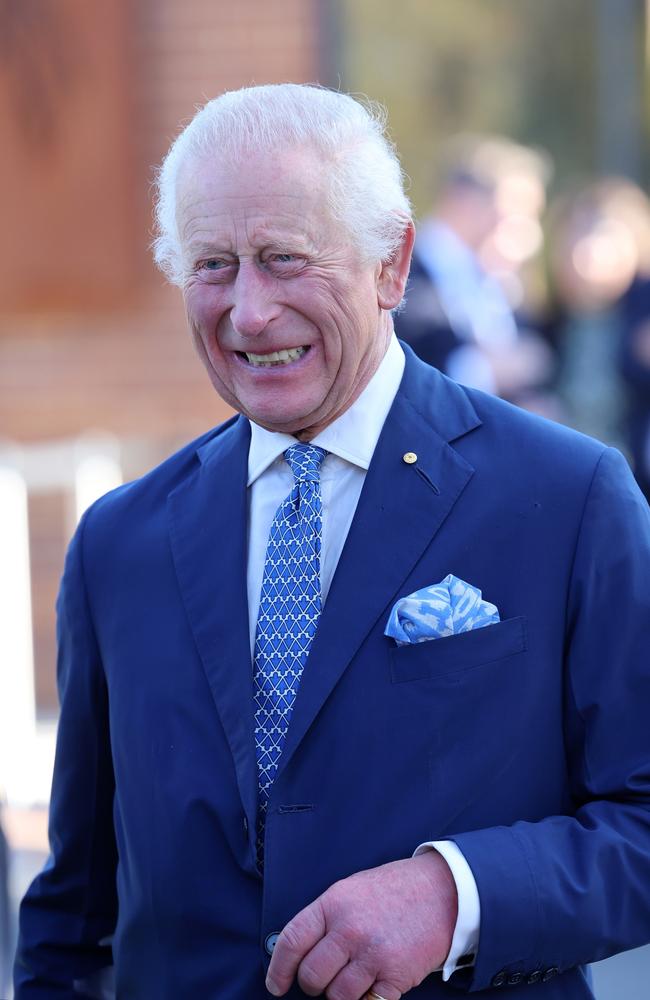 King Charles III visits the Banksia Garden at the Australian National Botanic Gardens. Picture: Chris Jackson/Getty Images