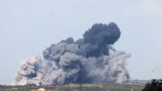 The Israeli bombardment of the Gaza Strip on Thursday. Picture: AFP